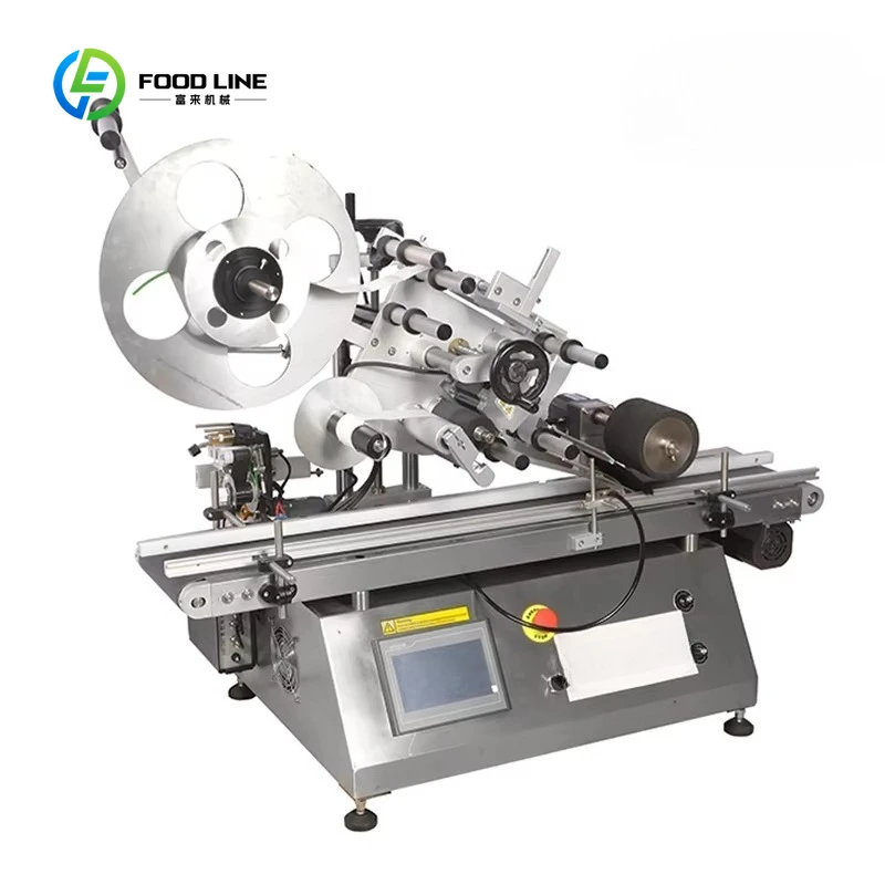 Customized Small Desktop Flat Labeling Machine Tabletop Sticker Applicator for Box Jar Cosmetic Packaging