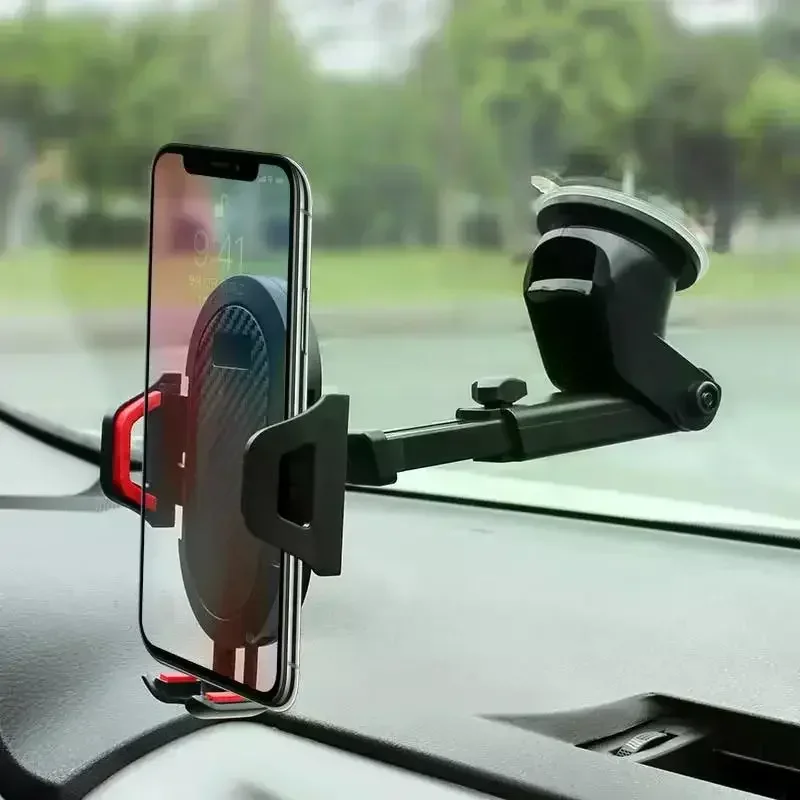 Car Phone Mount Long Arm Suction Cup Sucker Car Phone Holder Stand Mobile Cell Support For iPhone Huawei Xiaomi Redmi Samsung