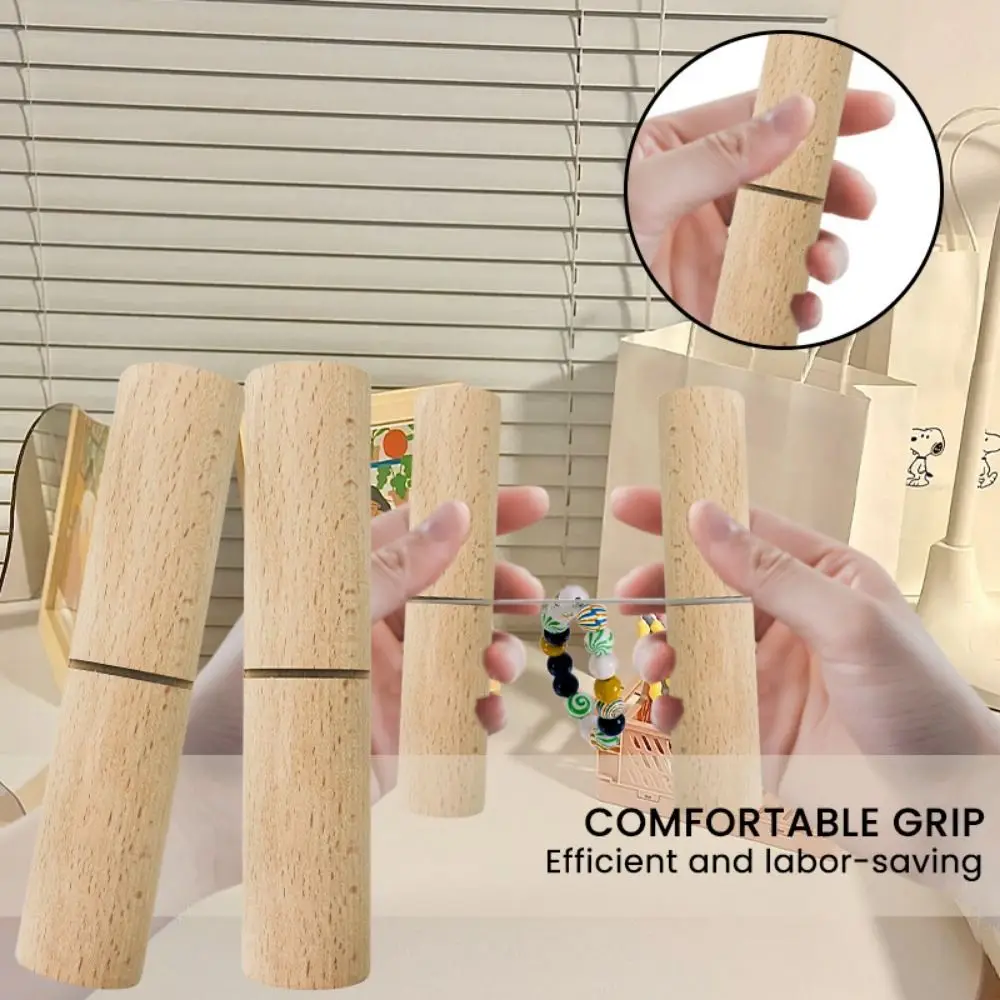 

2Pcs Ergonomic Design Knot Tightener Set Effort Saving Smooth Surface Wooden Knot Pullers Quick Tightening Portable