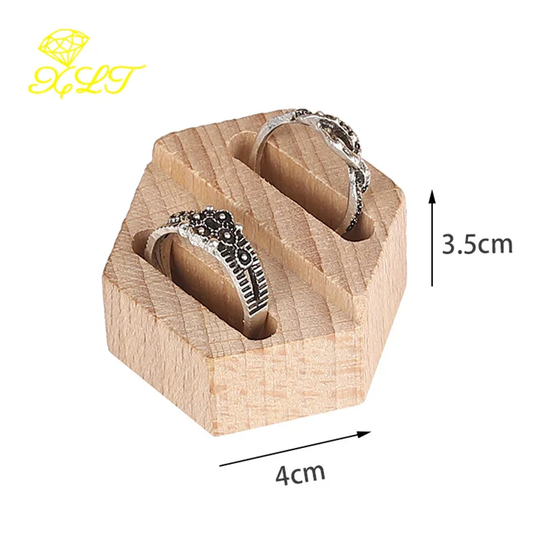 Wooden Double Ring Display Stand Jewelry Holder Jewlery Organizer Organza Jewelry Boxes and Packaging For Wedding Rings