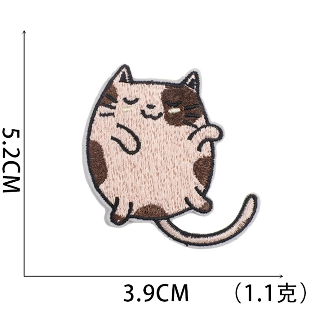 Patch for Clothing Sewing Stickers Iron On Patches Cat Love Embroidery Fusible Applique Badge Backpack Decoration Stripe