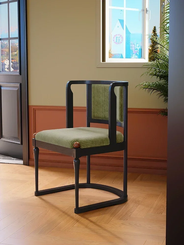 Living room tea chair master position antique designer ash wood arc backrest book chair