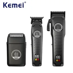 Kemei Barber Professional Hair Clippers Electric Shaver Hair Trimmer Combo Grooming Set Electric Razor Hair and Beard Trimmer