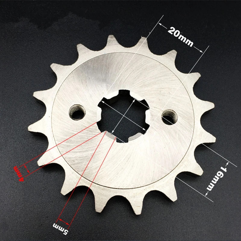 Nickel Alloy Steel 428 15/16/17T Tooth Motorcycle chain Sprocket for YBR125/150 YX125 SRZ150 JYM150 Dirt Pit Bike ATV