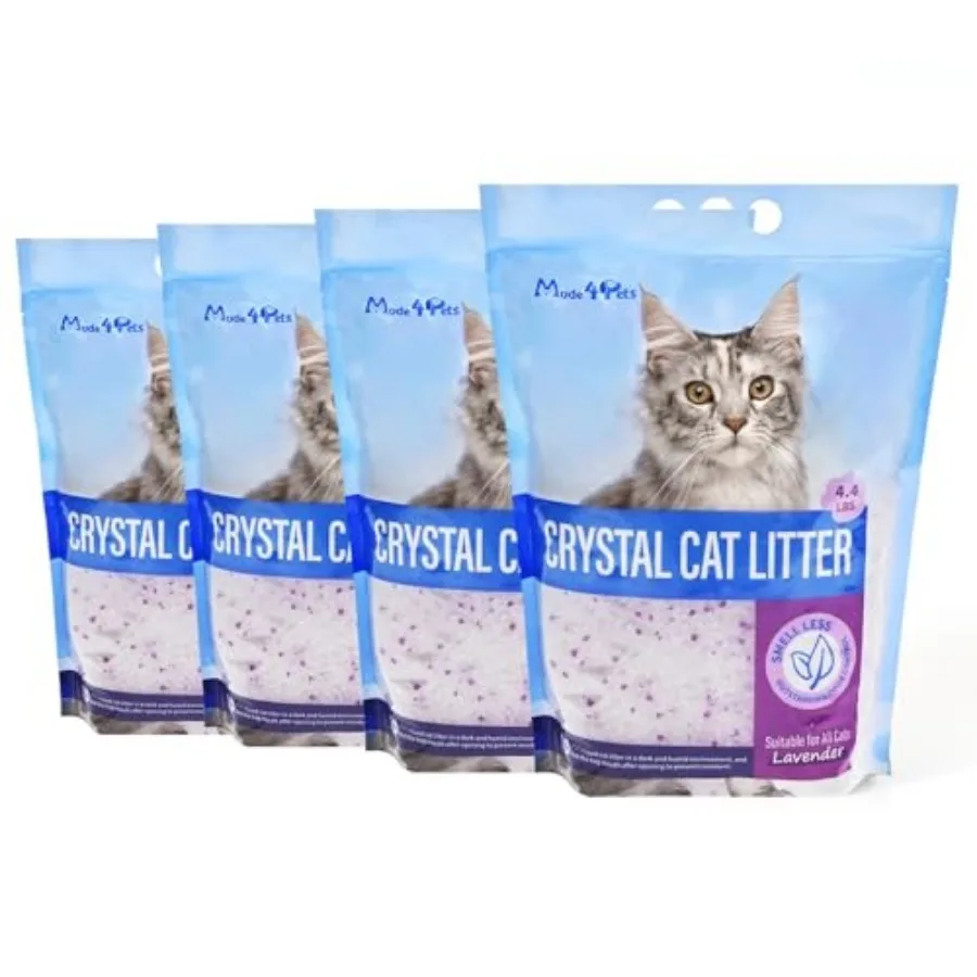 

Made4Pets Cat Litter Crystals, Non Clumping Cat Litter Odor Control Kitty Litter Non Clumping No scooping Low Dust, Low Trackin