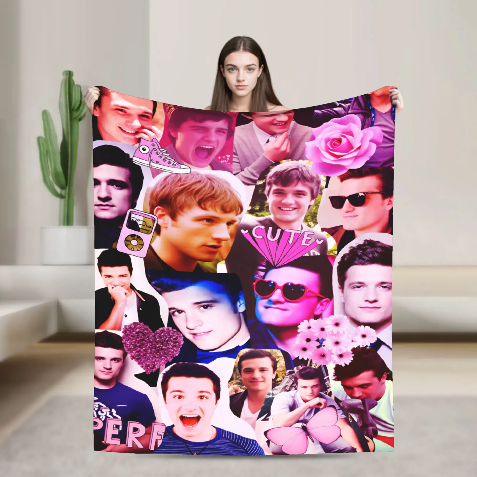 Josh Hutcherson Collage Printed Blanket Quality Super Soft  Bedding Throws Winter Picnic Living Room Street Trend Bedspread