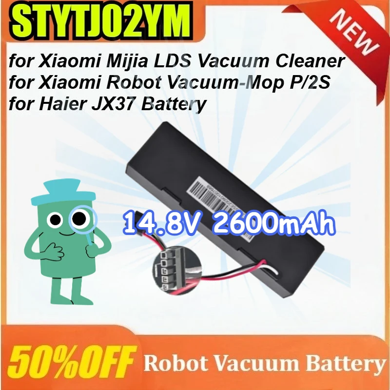 

14.8V 2600mAh STYTJ02YM Battery for Xiaomi Mijia LDS Vacuum Cleaner for Robot Vacuum-Mop P/2S for Haier JX37 Battery