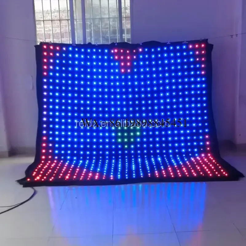 WMWMNU Foldable Full Color Stage Background Professional Light Decoration Led Video Curtain Display