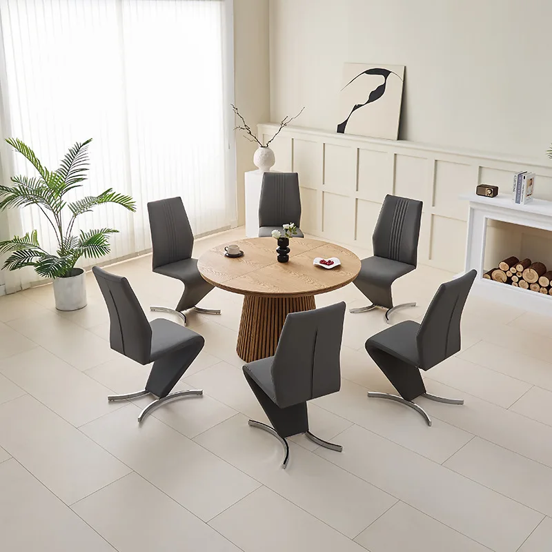 Dining Table and Chairs Retractable Folding MDF Negotiation Simple Complete Set of Dining Table and Chairs