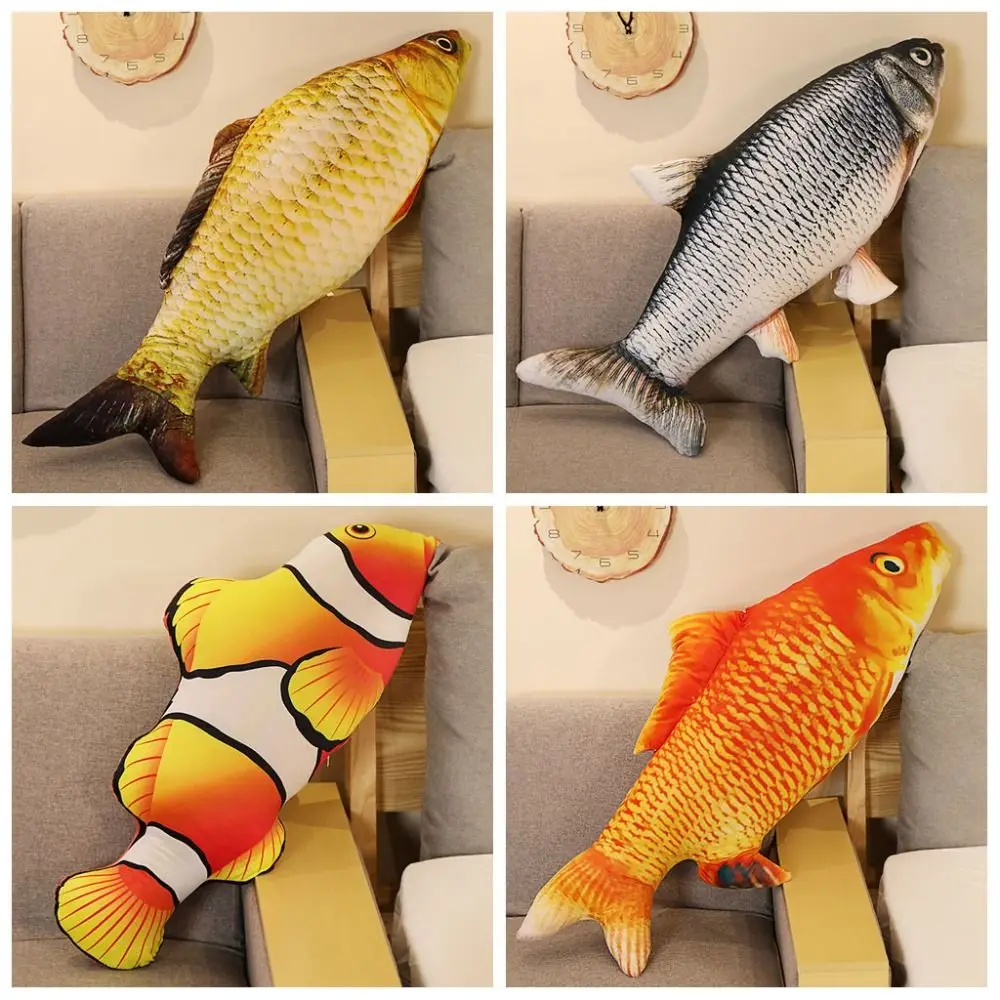 

Stuffed Toy Simulation Design Fish Plush Toy 3D Giant Soft Material Toy Pillow Stuffed Animal Toy Home Decoration