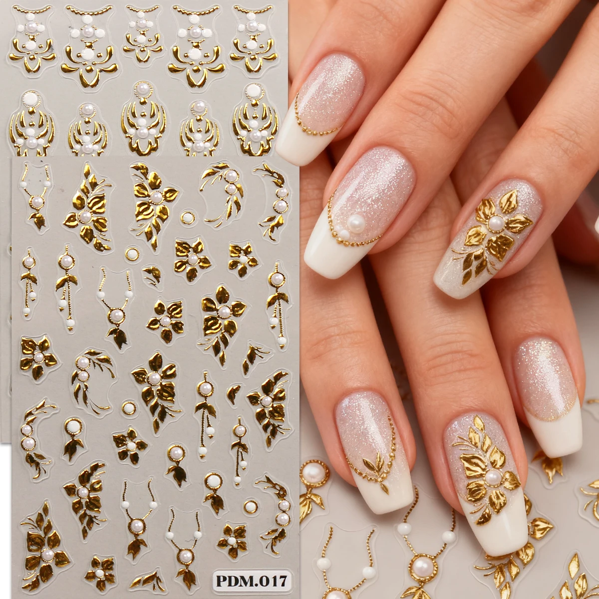 2pcs retro luxury pendant French manicure embossed manicure stickers, exquisite pattern, easy to apply for nail decoration, DIY