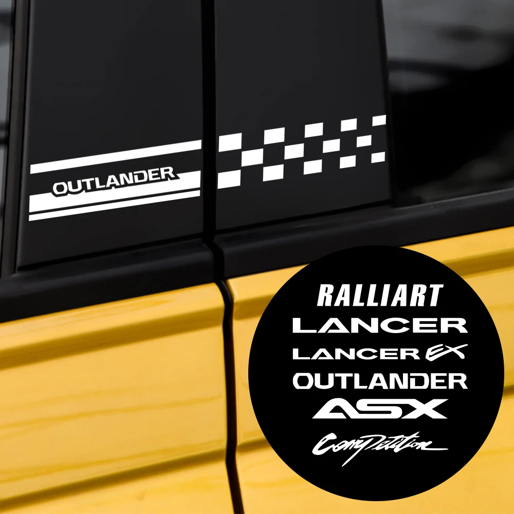 2 قطعة نافذة السيارة B أعمدة ملصقات لميتسوبيشي Asx لانسر باجيرو 4 أوتلاندر 3 Xl L200 Ex10 X كولت اكسسوارات السيارات الشارات