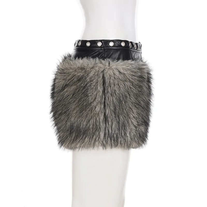 Winter New Women's Sexy Plush Splicing Warm Spice Girl Corns Low Waist Shorts