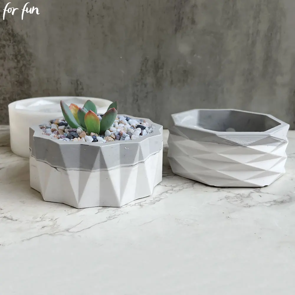 Forma Silikonowa Doniczka Kwiatowa DIY Dekoracja Domu Glinka Beton Cement Gips Sukulenty Doniczka Forma do Żywicy Epoksydowej