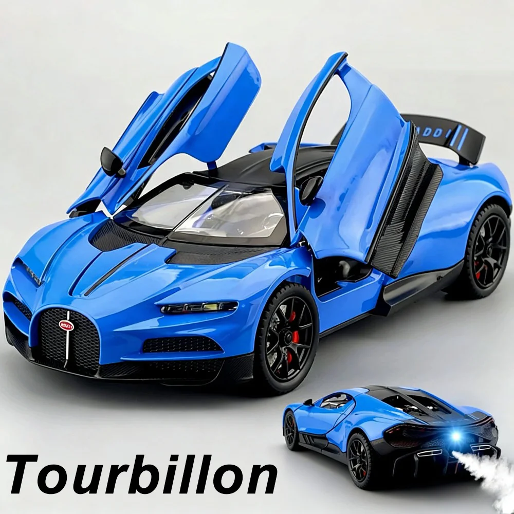1:24 توربيون بوليد سبيكة سيارة رياضية نموذج دييكاست لعبة الباب فتح ضوء الصوت التراجع سيارة مصغرة مقتنيات الموضة