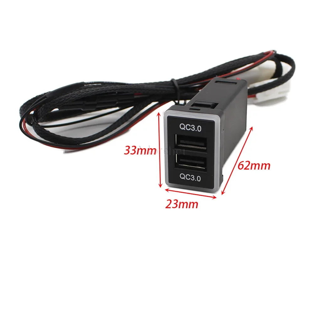 Car Quick Charger QC3.0 Dual USB Interface Socket Fast Car Charger Use for Toyota Corolla Levin Prado FJ Cruiser