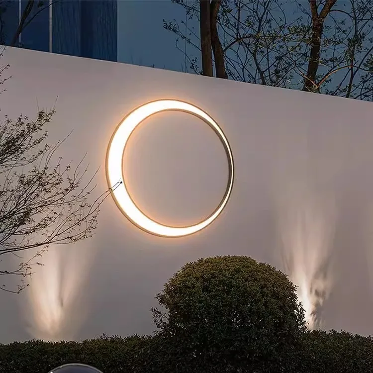 Modern personalized background wall outdoor waterproof crescent wall lamp aisle corridor