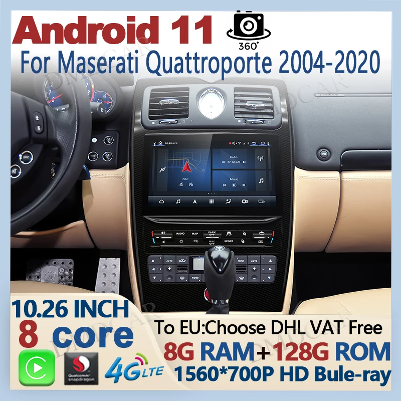 

Android 11 LCD Car Multimedia DVD Stereo Radio Player GPS Navigation CarPlay Auto For Maserati Quattroporte 2013-2020 4G WIFI