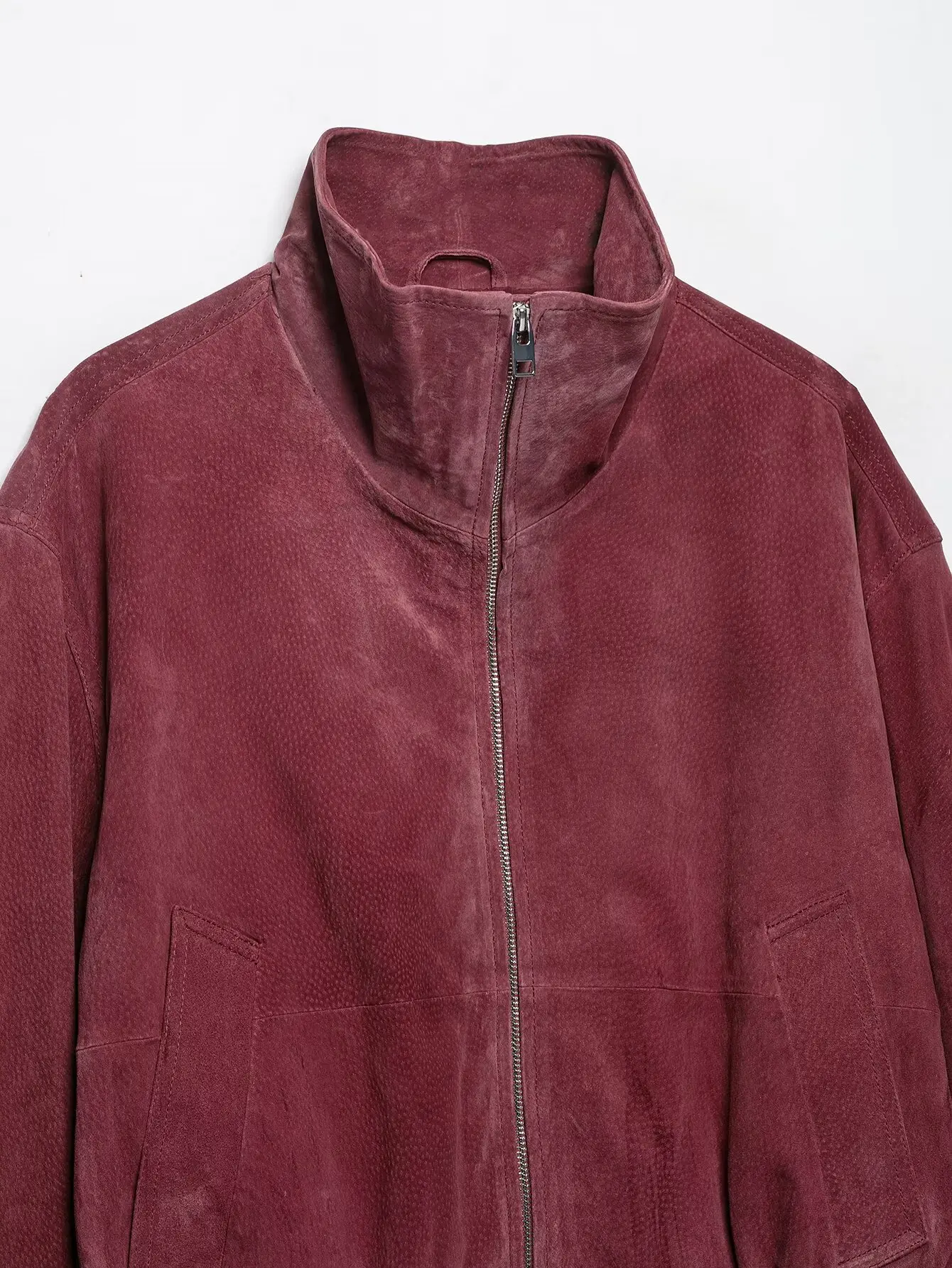 High-Street Damen Bomberjacke, Modischer Stehkragen, Langarm-Oberbekleidung, Herbst/Winter 2026, Reißverschluss, Locker Geschnitten, Lässige Streetwear – Detail 4