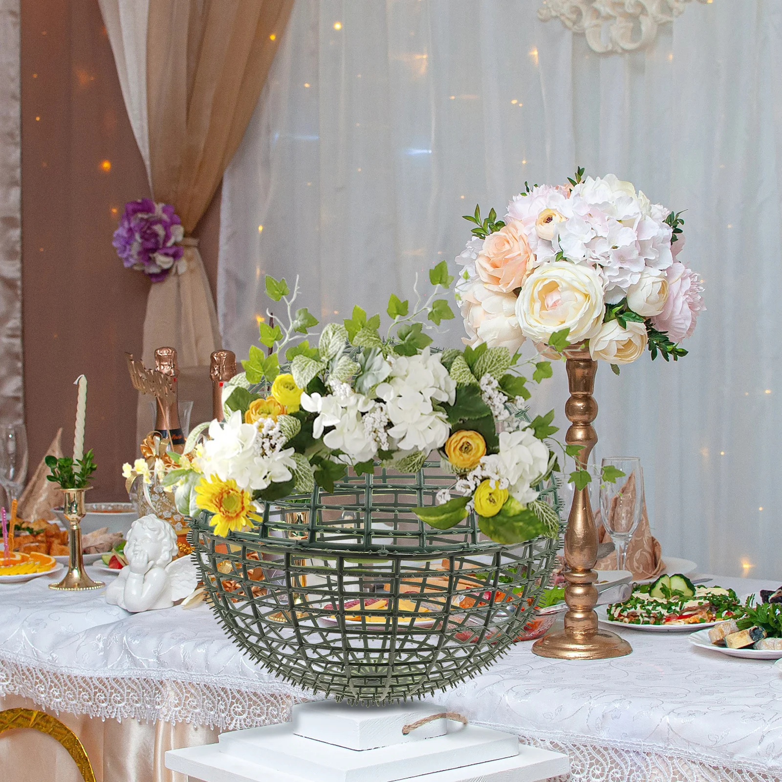 40 سنتيمتر توبياري الكرة الإطار قفص فو العشب الكرة دعم رف الزفاف حديقة ديكور المنزل تشكيلة زهور حامل إطارات توبياري #1