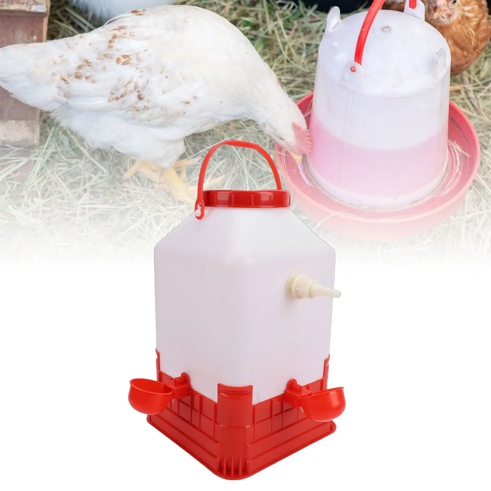 

Automatic Poultry Waterer 10L Large Capacity Multifunctional 4 Bowls Chicken Water Feeder For Farm