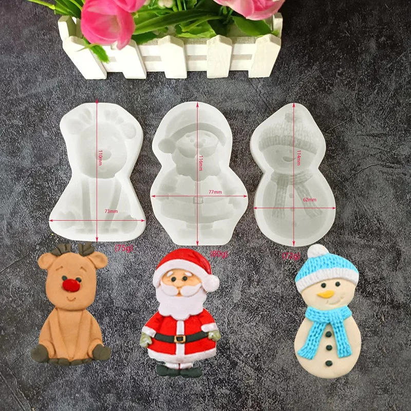 Christmas Santa Socks Snowman Silicone Candy Craft Moulds Resin Tools Cupcake Baking Moulds Fondant Cake Decorating Tools