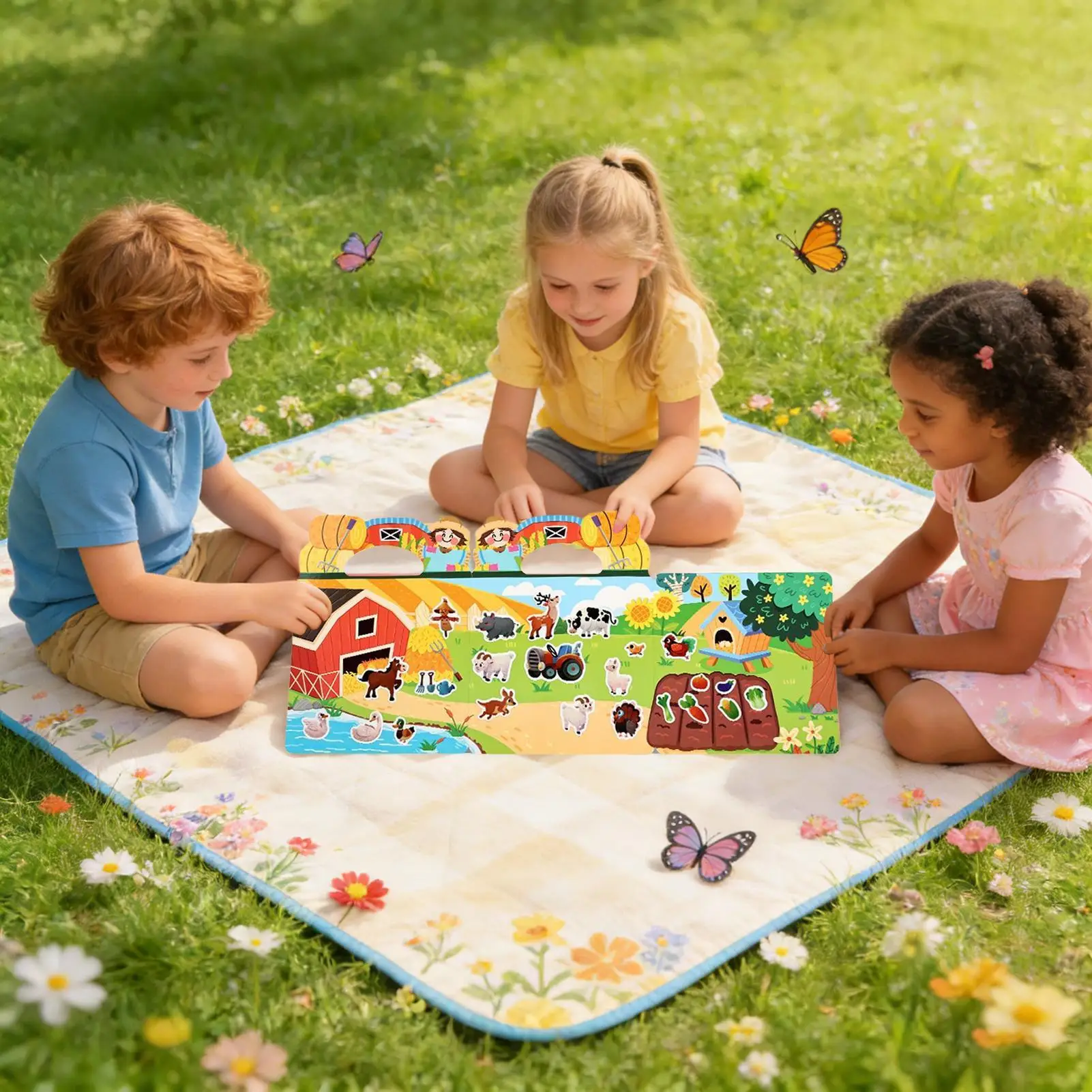 Sticker Book Fine Motor Skills Early Learning Kids Toy Cartoon Sticker Book For Travel Road Trip Kindergarten Activity Children
