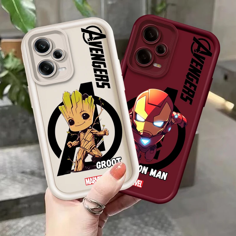 

Marvel Avengers Luxury Cartoon Eye Ladder For Xiaomi Redmi Note 13 12 12C 11 11S 10 10C 10A 9C 9A Pro 5G Soft Phone Case