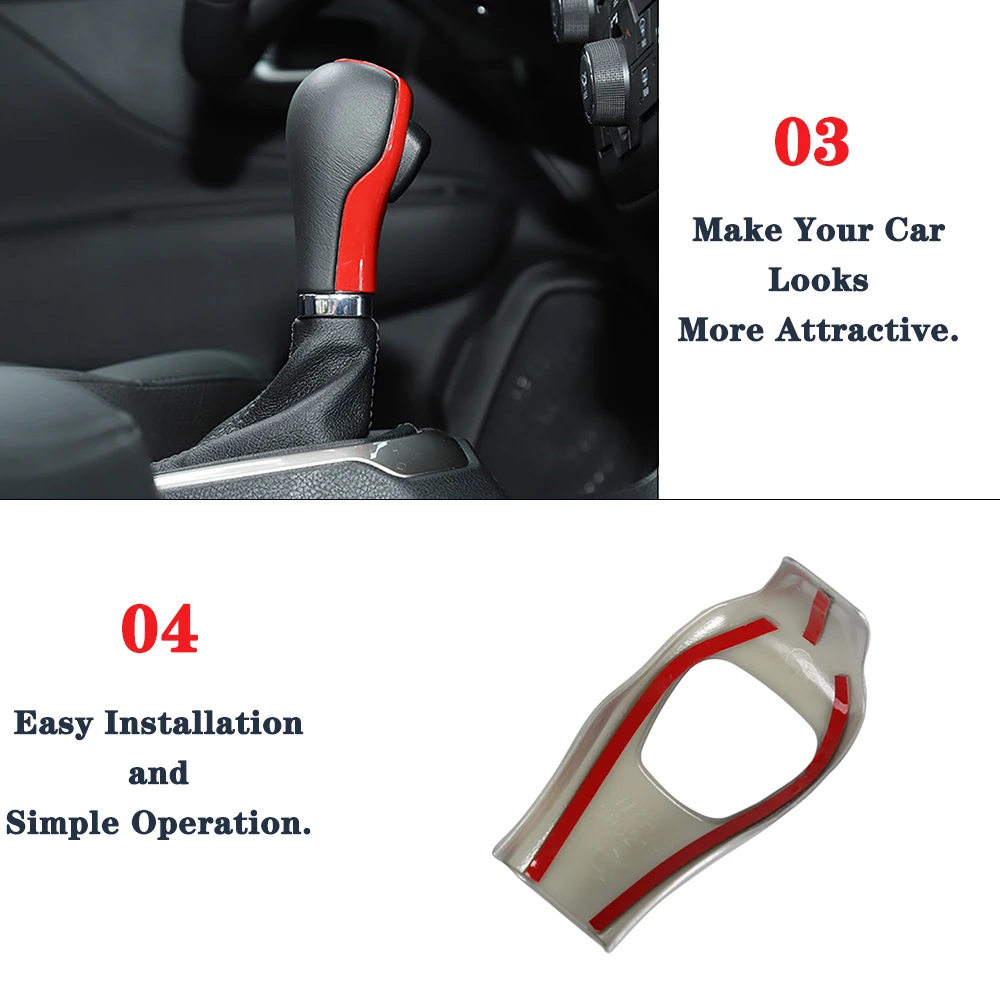 Car Gear Shift Knob Lever Handle Decoration Cover Trim for Jeep Renegade 2015-2023 Compass 2017 2018-2023 Interior Accessories