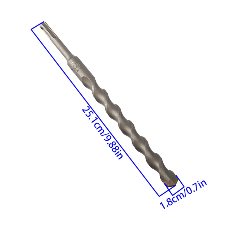 1 шт., 18 мм, электрическое ударное сверло с круглой головкой, 260 мм, сверление по бетону, две ямы и две канавки для сверления стен, прочный