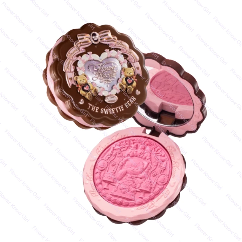 

Flower Knows The Sweetie Bear Collection Satin embossed blush Lasting Matte Puffing Natural Brightening Facial Cosmetics 5g