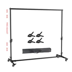 2x2M 2x3M Photo Studio Wheels Backgrounds Professionally Photographic Moveable Backdrops Stand Support System Kit Adjust Height