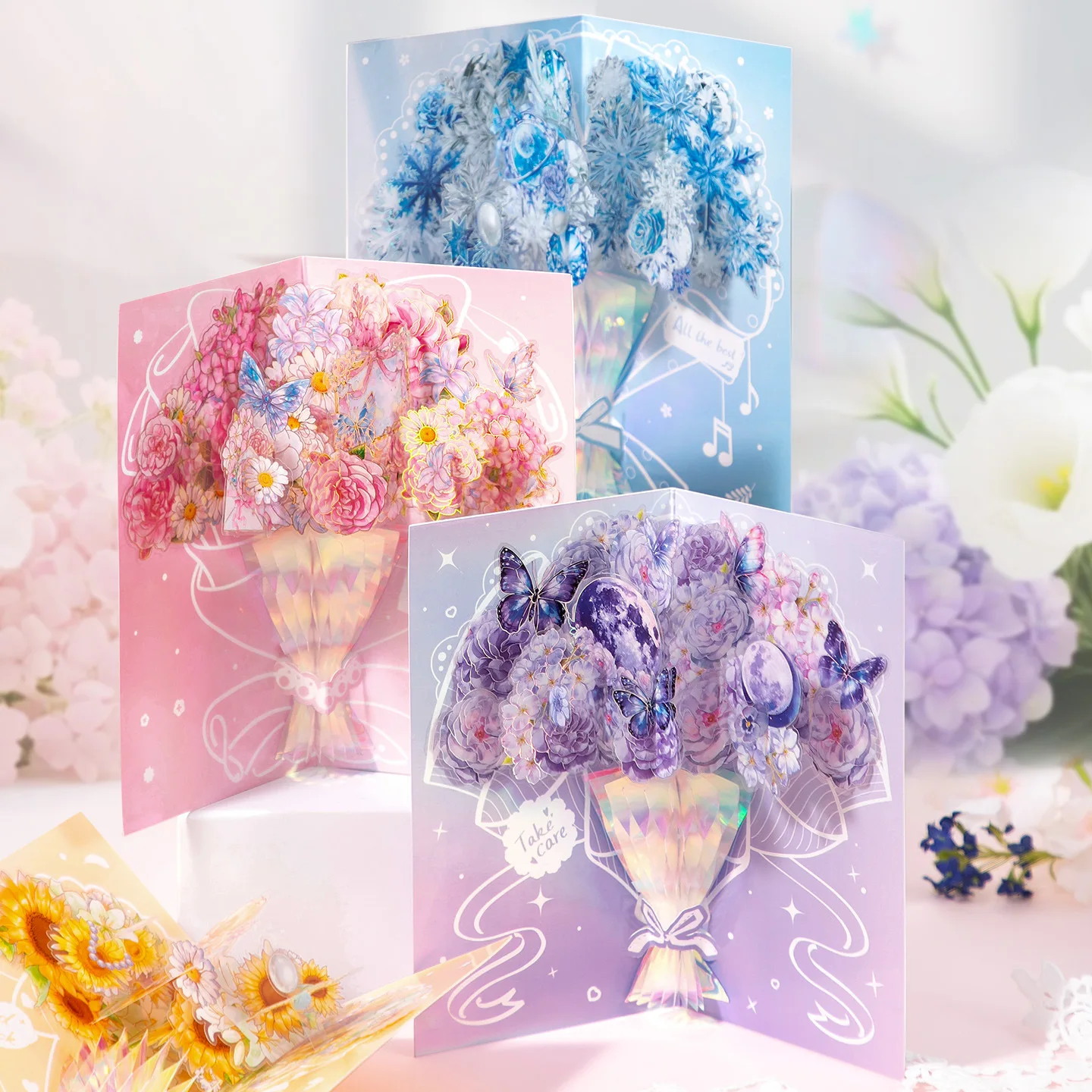 

3D Gold Greeting Card Birthday Teachers' Day Gift Valentine's Day Date Graduation Gift Office Stationery Wedding Invitations