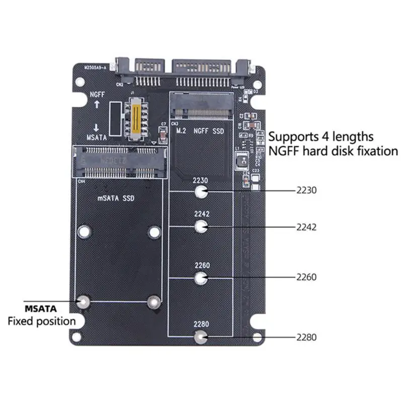 1 ~ 8PCS M.2/mSATA zu SATA Adapter M.2 NGFF mSATA SSD zu SATA 3,0 2,5 "Adapter mSATA/M2 SSD Konverter Riser Board Karte 6Gbps Für PC
