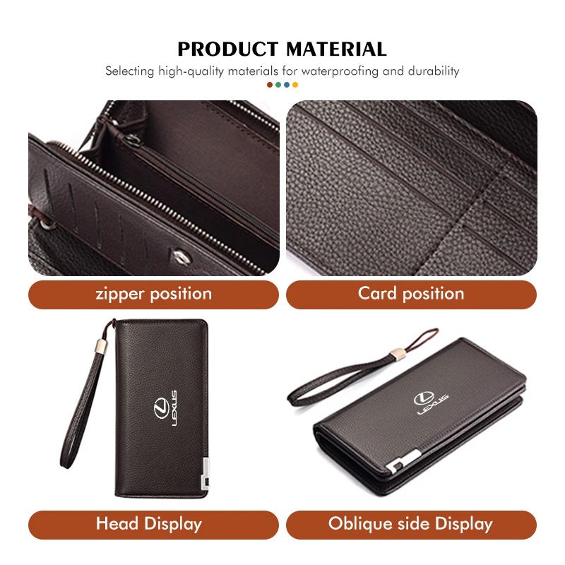 Leather Car ID Credit Card Holder Men Minimalist Wallets Case For Lexus CT200h ES250 ES300h NX300h RX350 IS250 IS200 GS300