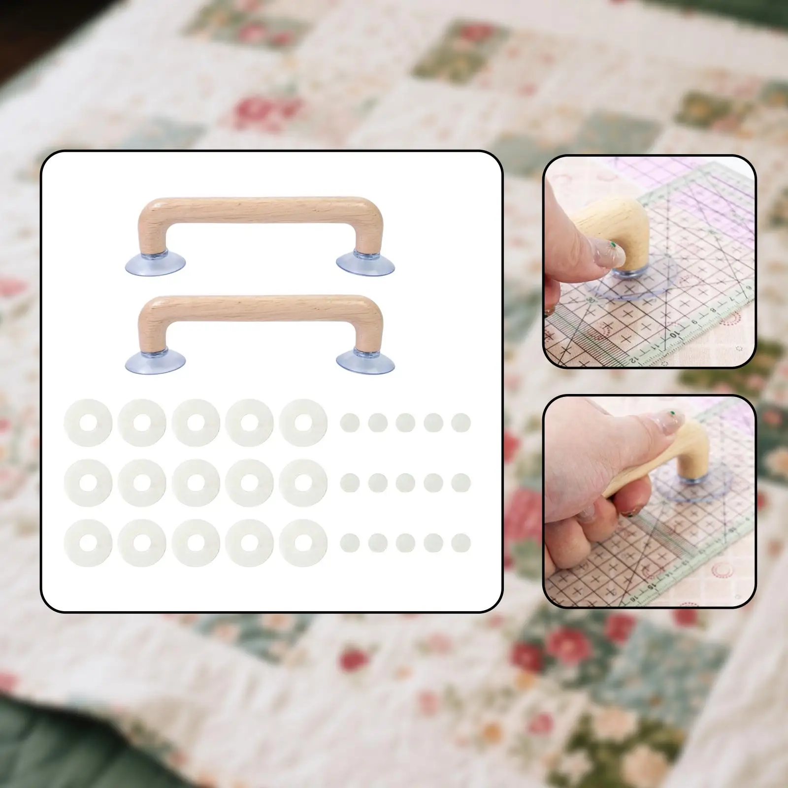 

2 шт. деревянных линеек-присосок с сильной адсорбцией для квилтинга и рукоделия