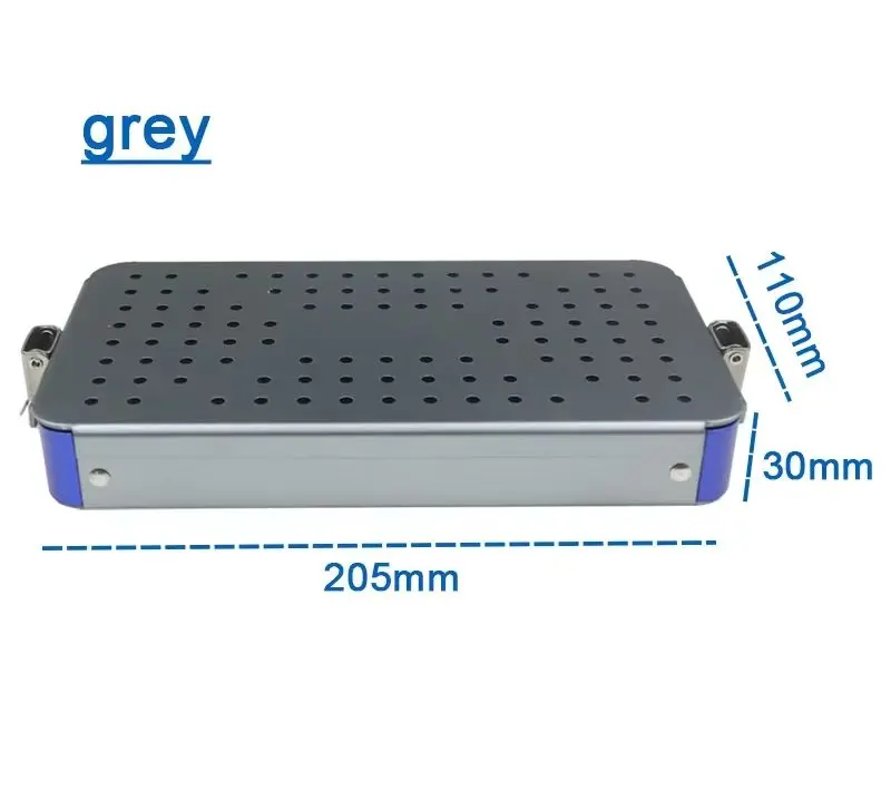 Aluminium Alloy Disinfection Box with Silicone Pad Sterilising Tray Case for Holding Instrument