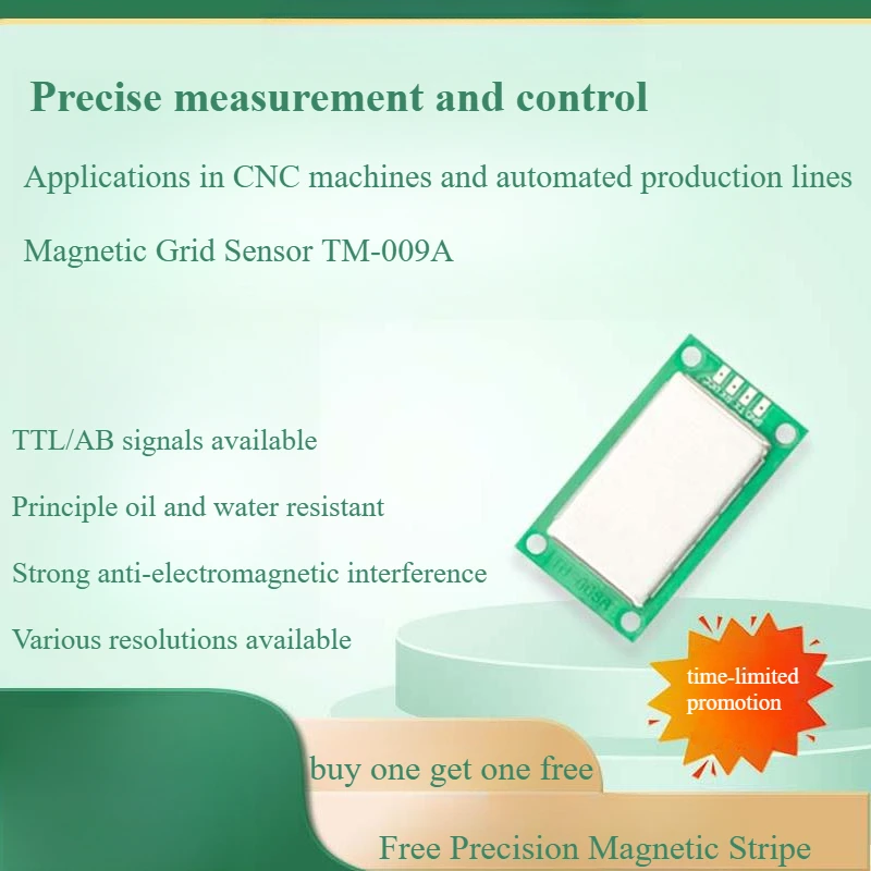 TM009A Sensor Perpindahan Kisi Magnetik Kontrol Penggaris Kontrol Sakelar Penggaris Magnetik Resolusi Tinggi