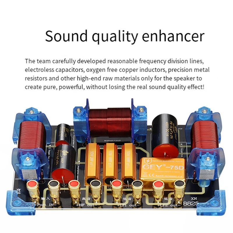 Divisor de frecuencia de Audio de 1800W, cruce de altavoces de 2 vías, 12 y 15 pulgadas, rendimiento de escenario, divisor de frecuencia de alta potencia