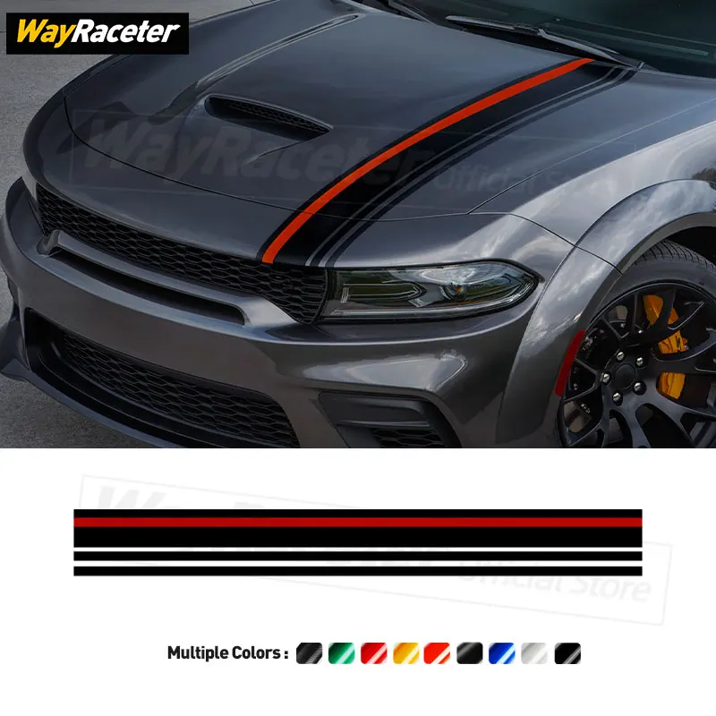 1 шт. наклейка на капот в полоску, матовая черная наклейка для Dodge Charger SRT SXT Hellcat Hemi Demon Orange, аксессуары для упаковки
