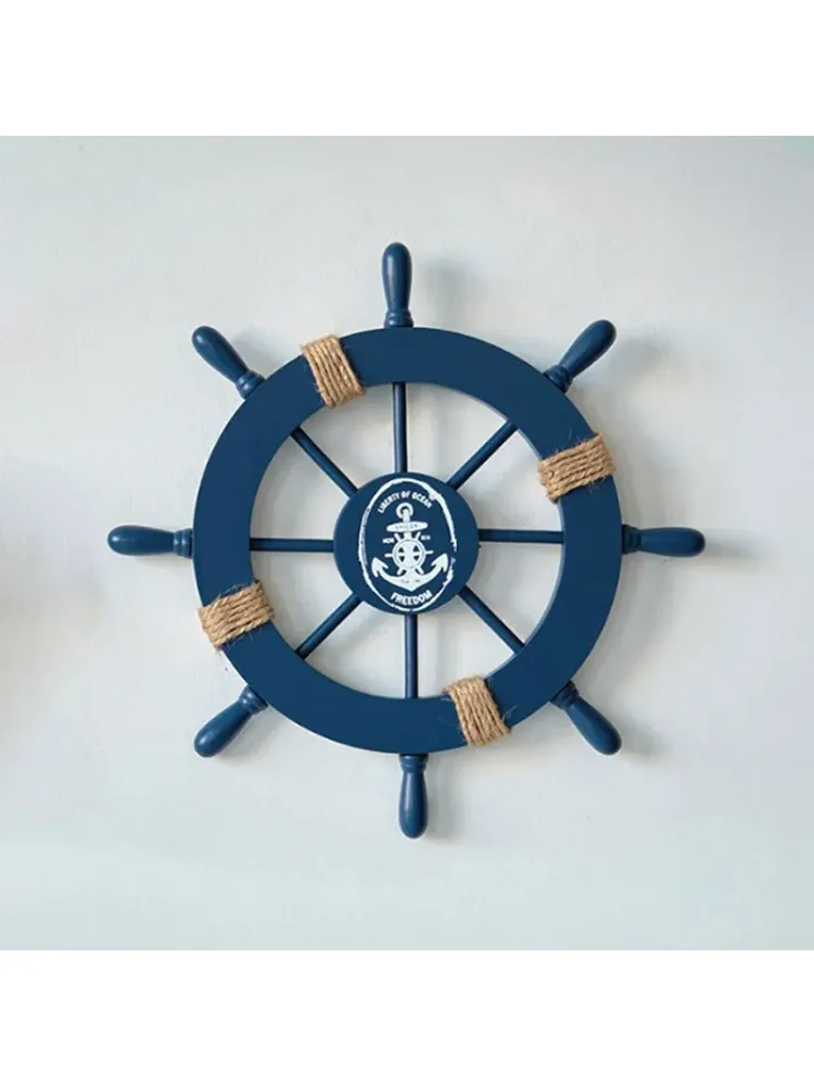 Mediterranean Style Wooden Ship Rudder / Anchor Decorative Hanging Piece - Ocean Theme Room Wall Decor Photo Wall Accessories
