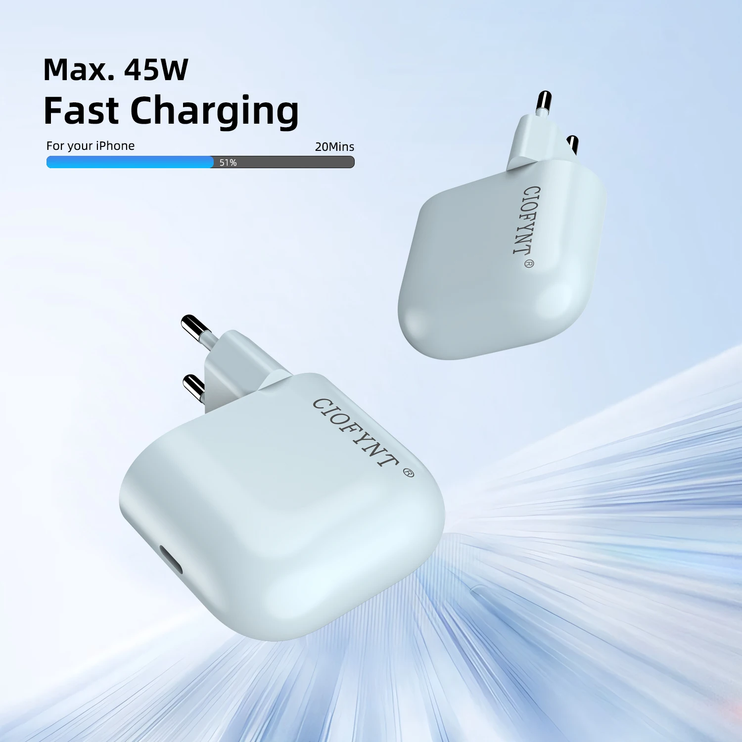 45W USB C PD Charger, Type C Fast Charger Adapter [PD 3.0], Compatible with iPhone 16/15/14, Samsung Galaxy, Google Pixel & More