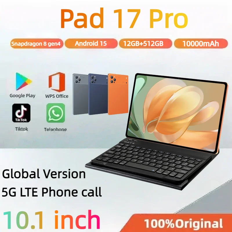 Global Version Original Mi Tab Tablet Pad 17 Pro 10.1" HD 4K 12GB+512GB 10000mAh 5G Dual SIM Card Bluetooth WiFi GPS Tablet PC