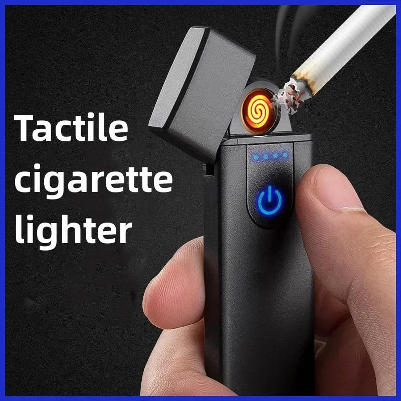 

Electric Lighter USB Charging Touch Coil Tungsten Lighter Portable Windproof Lighter Cigarette Cigar Men's Gifts