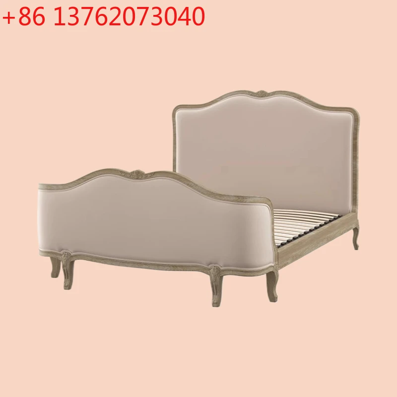 American retro solid wood bed factory direct oak double bed