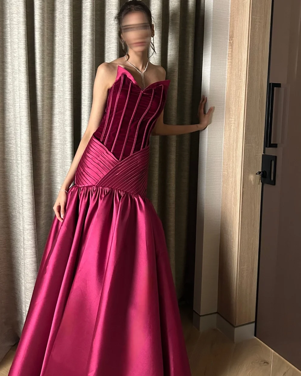 

Customized Fashion Matching Pleat Ruched Draped A-line Strapless Long Dresses Evening Dresses Exquisite Sizes Available Classic