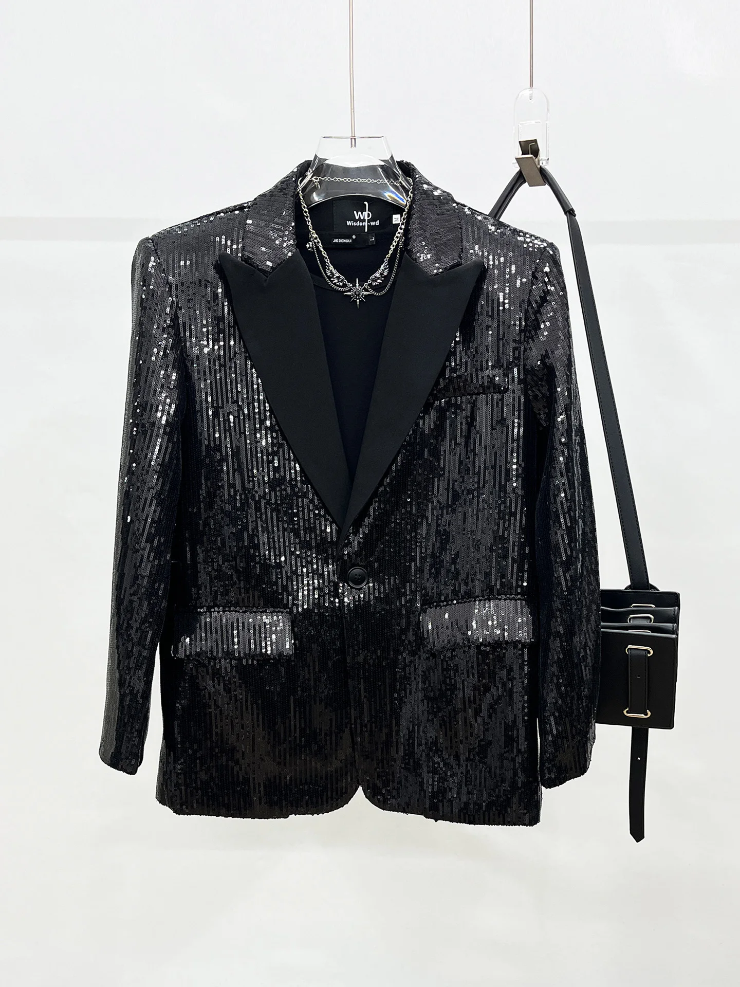 

Мужская повседневная куртка-пиджак свободного кроя с длинными рукавами и декоративными пуговицами, новинка осенней коллекции