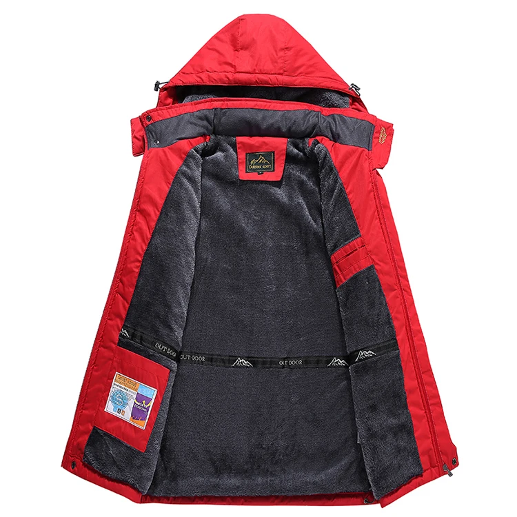 2026 Winter Red Men's Down Jacket Sports Casual Coat, Red Waterproof Jackets (This Jacket Has A Thinner Version Available)