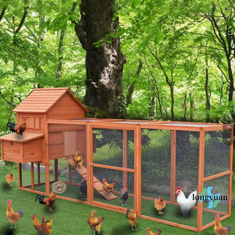 Large Poultry Cage Chicken Coop With Run For 10 Hens, Sturdy Outdoor Chicken House Pet Furniture For Farm & Backyard