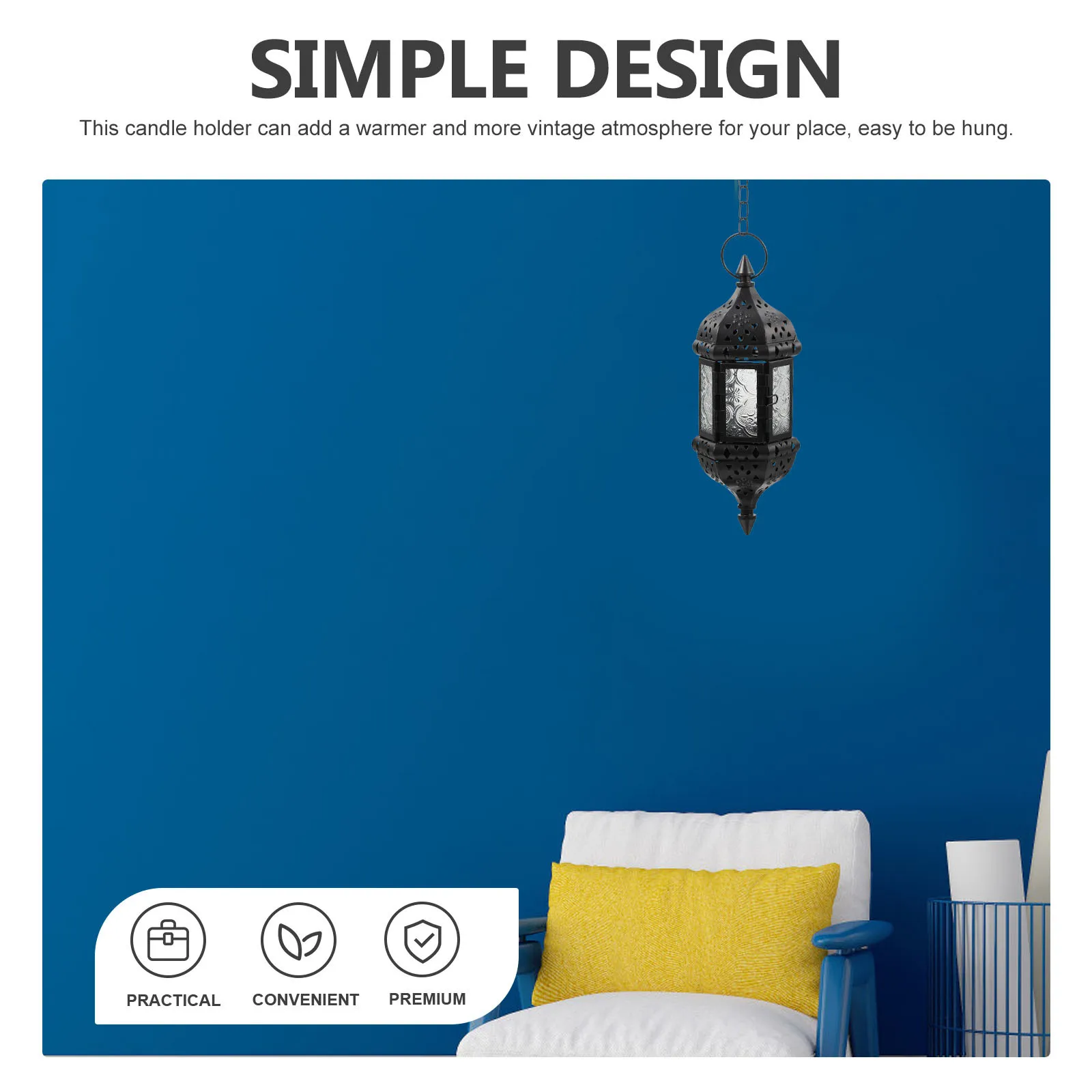 

Hanging Holder Vintage Hollow Out Moroccan Metal Tea Light Stand Decorative Ornament for Home Party Office